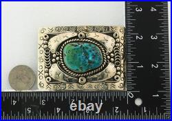 Navajo Bell Buckle. 999 Nickel Handmade Vintage Signed Teepee