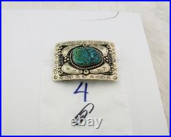Navajo Bell Buckle. 999 Nickel Handmade Vintage Signed Teepee