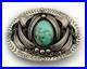 Navajo Bell Buckle. 999 Nickel Turquoise Handmade Vintage