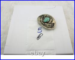 Navajo Bell Buckle. 999 Nickel Turquoise Handmade Vintage