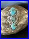 Navajo Blue Kingman Turquoise Ring MultiStone Cluster Sz 8.5 19812