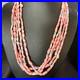 Navajo Blue Turquoise Pink Coral Sterling Silver 5 Strand Necklace 20 17840