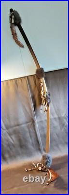 Navajo Bow Handcrafted New Mexico Native American Artisan Beaded VTG Art/Decor