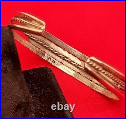 Navajo Bracelet Black Onyx & Sterling Silver Cuff Native American Vintage USA