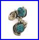 Navajo John Delvin Signed Vintage Sterling Silver Kingman Turquoise Wrap RIng, 8