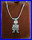 Navajo Kachina Necklace Sterling Silver Natural Turquoise Vintage Signed Great