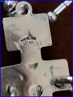 Navajo Kachina Necklace Sterling Silver Natural Turquoise Vintage Signed Great