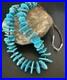 Navajo Kingman Turquoise Shell Heishi Sterling Silver Bead 24 Necklace 19633