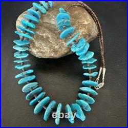 Navajo Kingman Turquoise Shell Heishi Sterling Silver Bead 24 Necklace 19633 Navajo Kingman Turquoise Shell Heishi Sterling Silver Bead 24 Necklace 19633