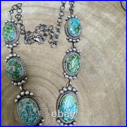 Navajo Lariat Necklace & Earrings Sonoran Gold Turquoise Sterling M Spencer