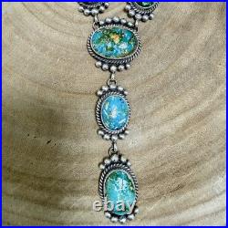 Navajo Lariat Necklace & Earrings Sonoran Gold Turquoise Sterling M Spencer
