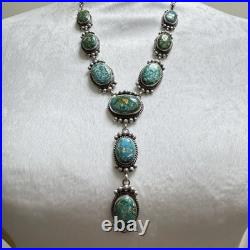 Navajo Lariat Necklace & Earrings Sonoran Gold Turquoise Sterling M Spencer