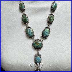 Navajo Lariat Necklace & Earrings Sonoran Gold Turquoise Sterling M Spencer