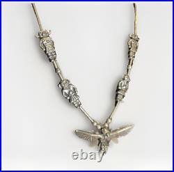 Navajo Native American Vintage Sterling Silver Kachina Necklace 14