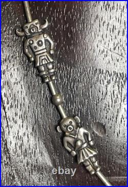 Navajo Native American Vintage Sterling Silver Kachina Necklace 14