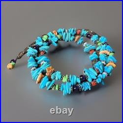 Navajo Necklace OOAK Kingman AZ Turquoise Spiny Oyster VTG Gemstone 20 21g
