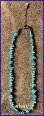 Navajo Necklace OOAK Kingman AZ Turquoise Spiny Oyster VTG Gemstone 20 21g