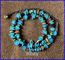 Navajo Necklace OOAK Kingman AZ Turquoise Spiny Oyster VTG Gemstone 20 21g