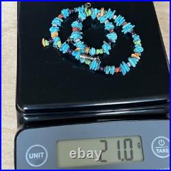 Navajo Necklace OOAK Kingman AZ Turquoise Spiny Oyster VTG Gemstone 20 21g