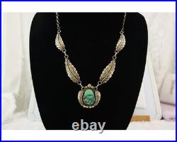 Navajo Necklace Sterling Silver Authentic Gemstone Vintage Signed C Montoya