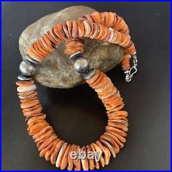 Navajo OrangePurple Spiny Oyster Sterling Silver 19âNecklace er 12735