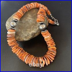 Navajo OrangePurple Spiny Oyster Sterling Silver 19âNecklace er 12735