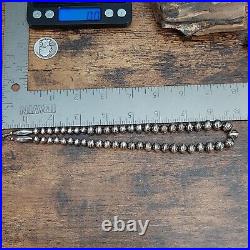 Navajo Pearl Graduated Sterling Bench Bead Necklace Vtg Old Foxtail 19