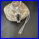 Navajo Pearls Gorgeous Black Onyx Sterling Silver Necklace Pendant 16528