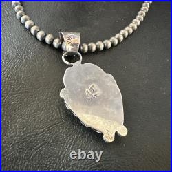 Navajo Pearls Gorgeous Black Onyx Sterling Silver Necklace Pendant 16528