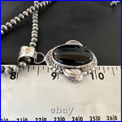 Navajo Pearls Gorgeous Black Onyx Sterling Silver Necklace Pendant 16533 Navajo Pearls Gorgeous Black Onyx Sterling Silver Necklace Pendant 16533
