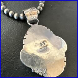 Navajo Pearls Gorgeous Black Onyx Sterling Silver Necklace Pendant 16533