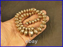 Navajo Pearls Sterling Graduated Bead Necklace Ly Vintage Tucson Estate