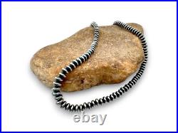 Navajo Pearls Sterling Silver Rondelles Saucer Flat Bead Necklace 6mm 28 97628