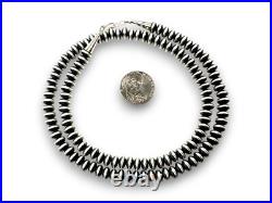 Navajo Pearls Sterling Silver Rondelles Saucer Flat Bead Necklace 6mm 28 97628