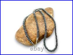 Navajo Pearls Sterling Silver Rondelles Saucer Flat Bead Necklace 6mm 28 97628 Navajo Pearls Sterling Silver Rondelles Saucer Flat Bead Necklace 6mm 28 97628