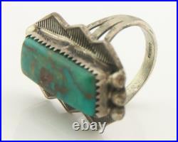 Navajo Ring Sterling Silver Turquoise Vintage Native American Size 7.25