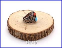 Navajo Ring Vintage Men's Native American Sterling Silver Turquoise sz 12.5 NA