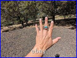 Navajo Ring Vintage Men's Native American Sterling Silver Turquoise sz 12.5 NA