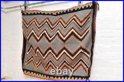 Navajo Rug native american indian weaving Textile LARGE 38x33 Vintage ATQ