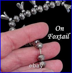 Navajo SQUASH BLOSSOM NECKLACE NAJA PENDANT Bench STERLING Ox. Old Vintage 20