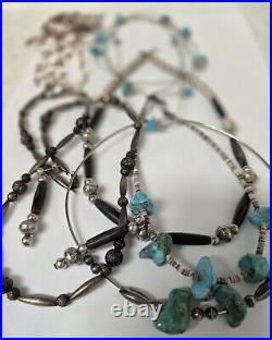 Navajo Southwest Vintage Necklace Jewelry Lot 7 Sterling Turquoise, other stones