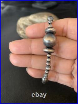 Navajo Sterling Silver 8 Handmade Bead Bracelet 14187
