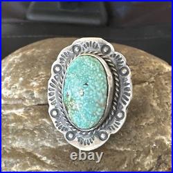 Navajo Sterling Silver Blue Kingman Turquoise Ring Size 7.5 19004