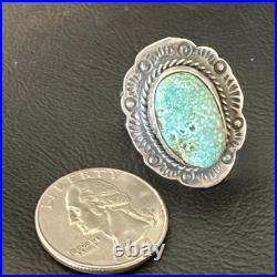 Navajo Sterling Silver Blue Kingman Turquoise Ring Size 7.5 19004
