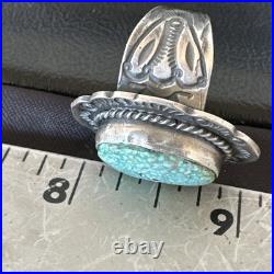 Navajo Sterling Silver Blue Kingman Turquoise Ring Size 7.5 19004