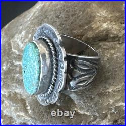 Navajo Sterling Silver Blue Kingman Turquoise Ring Size 7.5 19004