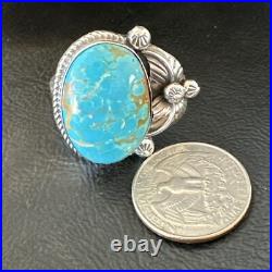 Navajo Sterling Silver Blue Turquoise #8 Ring Sets Sz 8 18106