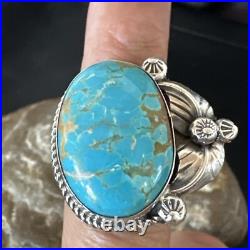 Navajo Sterling Silver Blue Turquoise #8 Ring Sets Sz 8 18106