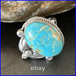 Navajo Sterling Silver Blue Turquoise #8 Ring Sets Sz 8 18106