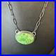Navajo Sterling Silver Chain Green Turquoise Necklace Pendant 20 11839